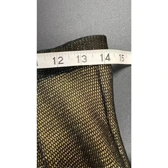 Available By Angel Fashion Gold Black Pleated Lined Flared A-Line Skirt Medium - Picture 6 of 10